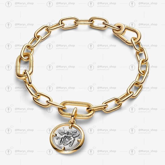 Pandora Cupids Medallion Charm|Pendant|Two-tone - Picture 3 of 6